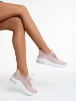 Дамски спортни обувки  розови  от текстилен материал  Sumaya