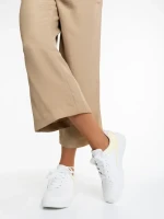 Дамски спортни обувки  бели със жълто  от еко кожа   Sameria