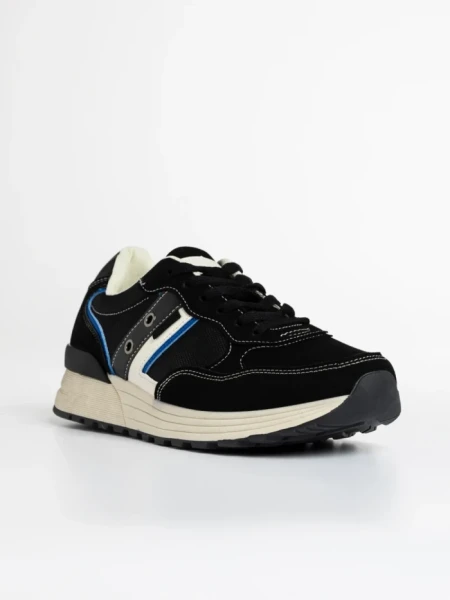 Мъжки спортни обувки черни  от текстилен материал  Hernan