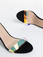 Дамски сандали черни от текстилен материал  Sabra