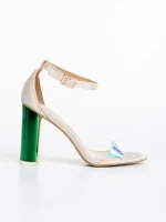 Дамски сандали бежови  от текстилен материал  Sabra