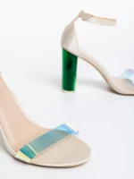 Дамски сандали бежови  от текстилен материал  Sabra