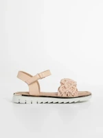 Детски сандали  розови  от текстилен материал  и еко кожа  Cabria