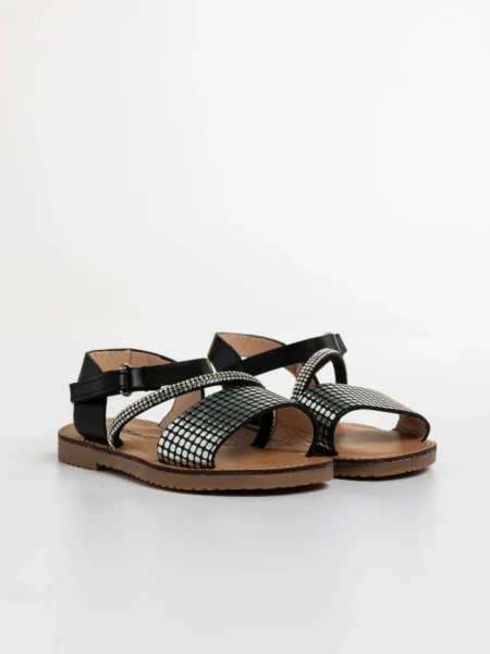 Детски сандали  черни от еко кожа Resa