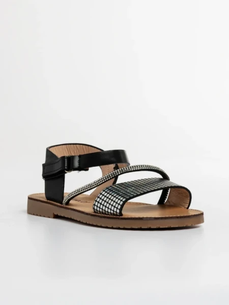 Детски сандали  черни от еко кожа Resa