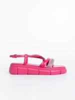 Дамски сандали цикламени  от лачена еко кожа  Sayda