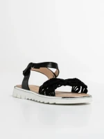 Детски сандали  черни от текстилен материал  и еко кожа  Cabria