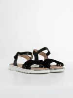 Детски сандали  черни от текстилен материал  и еко кожа  Cabria