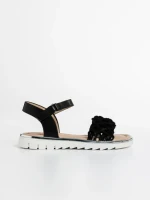 Детски сандали  черни от текстилен материал  и еко кожа  Cabria