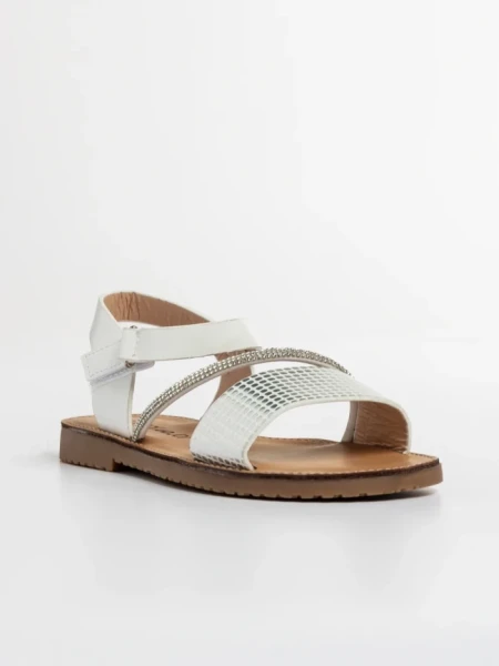 Детски сандали  бели от еко кожа Resa