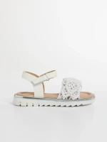 Детски сандали  бели от текстилен материал  и еко кожа  Cabria