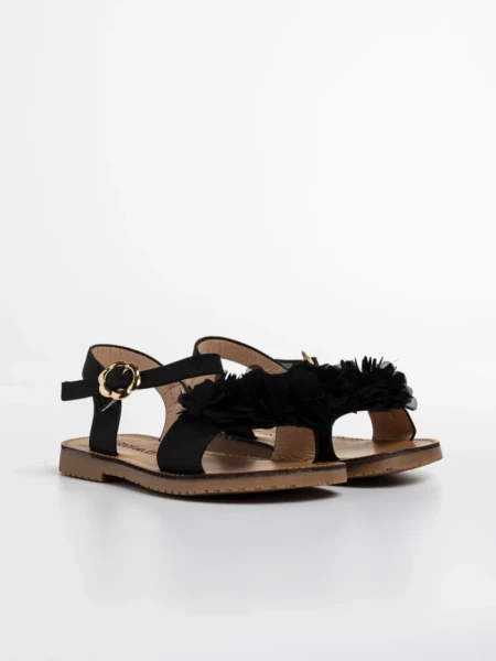 Детски сандали  черни от еко кожа Ronita