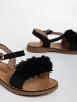 Детски сандали  черни от еко кожа Ronita