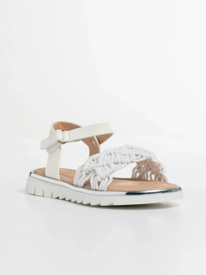 Детски сандали  бели от текстилен материал  и еко кожа  Cabria