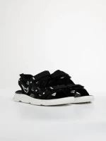 Детски сандали черни с бяло от текстилен материал Piero