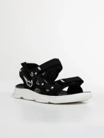 Детски сандали черни с бяло от текстилен материал Piero