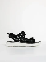 Детски сандали черни с бяло от текстилен материал Piero