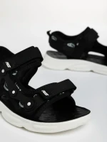 Детски сандали черни с бяло от текстилен материал Piero