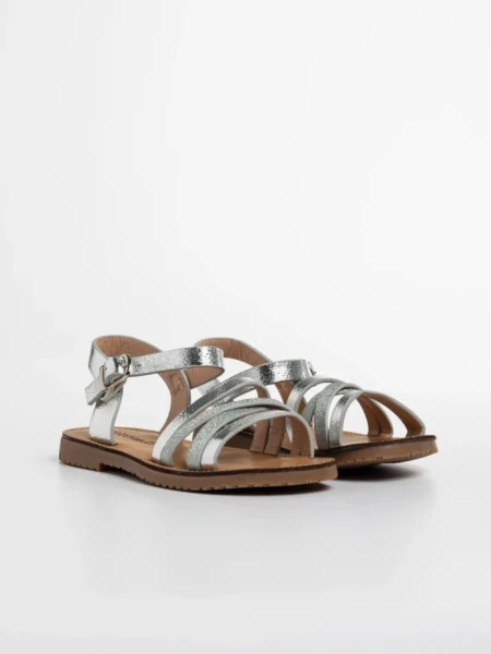 Детски сандали  сребристи  от еко кожа Reneta