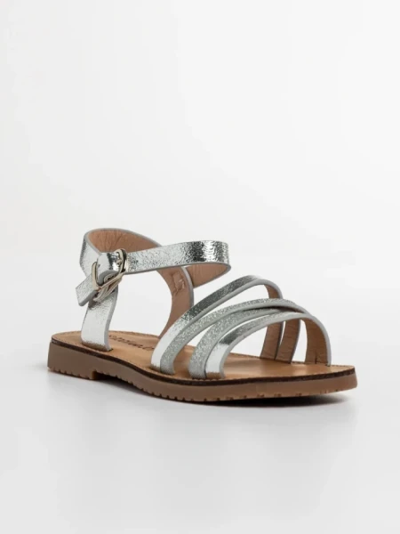 Детски сандали  сребристи  от еко кожа Reneta