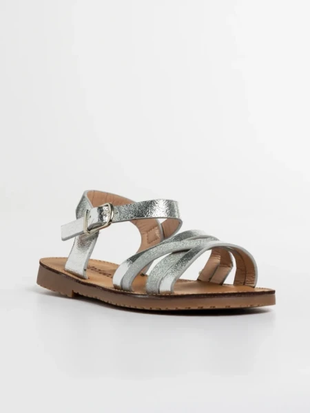 Детски сандали  сребристи  от еко кожа Reneta