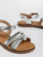Детски сандали  сребристи  от еко кожа Reneta