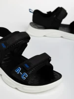 Детски сандали  черни със синьо от текстилен материал  Tadeo