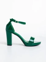 Дамски сандали  зелени  от лачена еко кожа  Disha