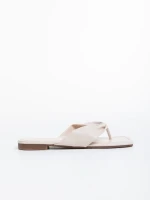 Дамски чехли  бежови  от еко кожа  Caela