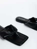 Дамски чехли  черни  от еко кожа  Caela