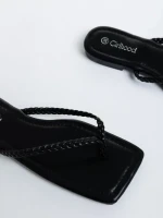 Дамски чехли  черни  от еко кожа  Madlenka