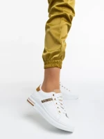 Дамски спортни обувки бели от еко кожа Sarena