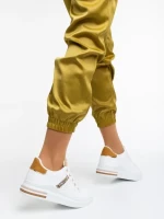 Дамски спортни обувки бели от еко кожа Sarena