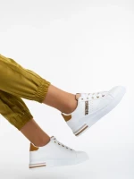 Дамски спортни обувки бели от еко кожа Sarena