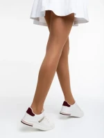 Дамски спортни обувки бели с грена от еко кожа Sarena