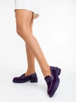Дамски мокасини лилави от текстилен материал Agneza
