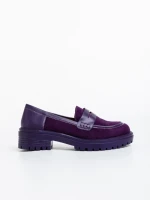 Дамски мокасини лилави от текстилен материал Agneza