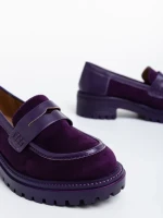 Дамски мокасини лилави от текстилен материал Agneza
