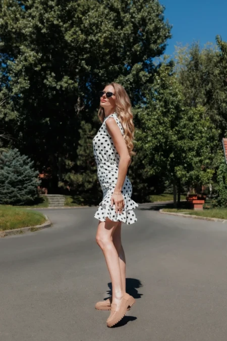 Дамски мокасини бежови от текстилен материал Agneza