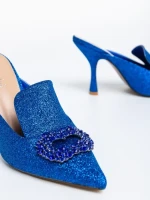 Дамски сабо сини от текстилен материал Kalyna