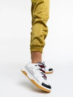 Дамски спортни обувки бели с черно от еко кожа Angelien