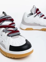 Дамски спортни обувки бели с черно от еко кожа Angelien