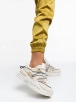 Дамски спортни обувки бежови светло от текстилен материал Nithya