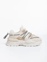 Дамски спортни обувки бежови светло от текстилен материал Nithya