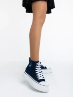 Дамски кецове сини от текстилен материал Yustina