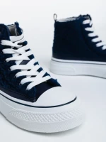 Дамски кецове сини от текстилен материал Yustina