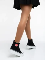 Дамски кецове черни от текстилен материал Yustina