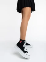 Дамски кецове черни от текстилен материал Yustina