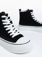 Дамски кецове черни от текстилен материал Yustina