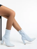 Дамски чизми сини от текстилен материал Annelies